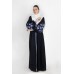 Boho Style Ukrainian Embroidered Maxi Broad Dress "Arabica" Black